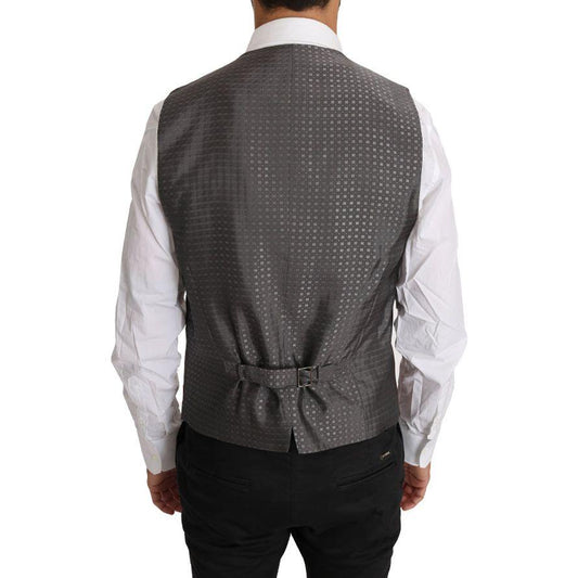 Dolce & Gabbana Sleek Bronze & Gray Formal Vest Slim Fit Dolce & Gabbana Dark Slate Gray