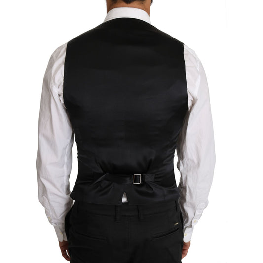 Dolce & Gabbana Sleek Double Breasted Slim Fit Wool Vest Dolce & Gabbana Light Gray