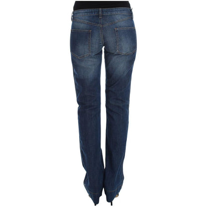 Cavalli Blue Wash Cotton Stretch Boot Cut Jeans