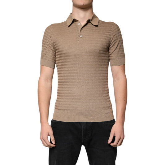 Dolce & Gabbana Brown Collared Short Sleeves Polo T-shirt