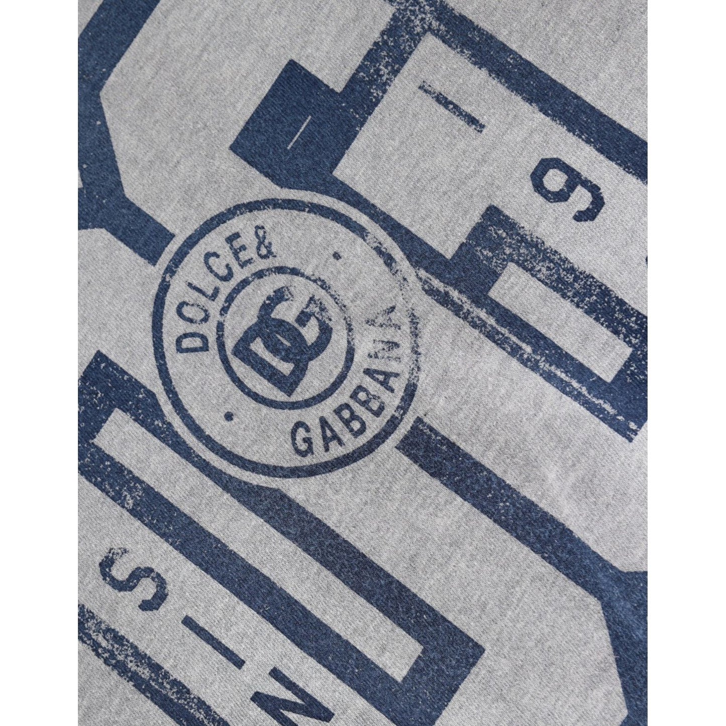 Dolce & Gabbana Gray Logo Print Cotton Crew Neck T-shirt TSH87460-50