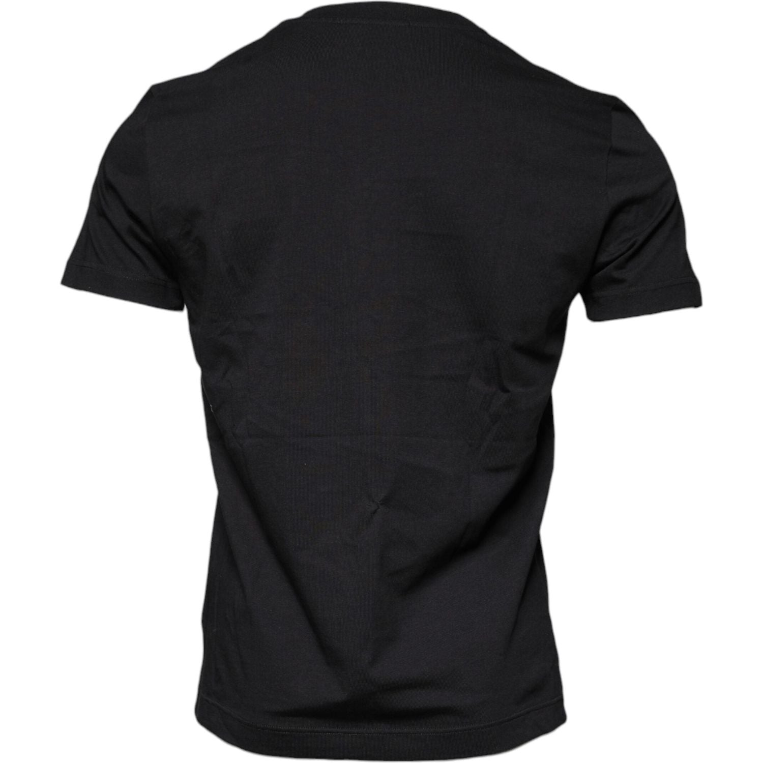 Dolce & Gabbana Black Cotton Crew Neck Short Sleeves T-shirt