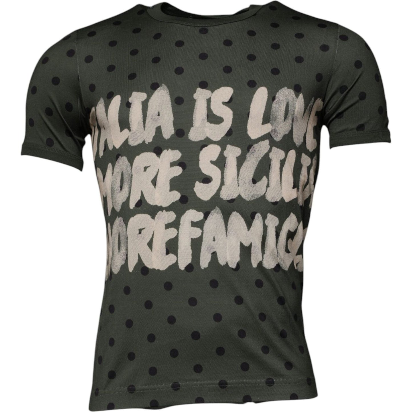 Dolce & Gabbana Gray Sicilia Cotton Crew Neck T-shirt TSH87675-46