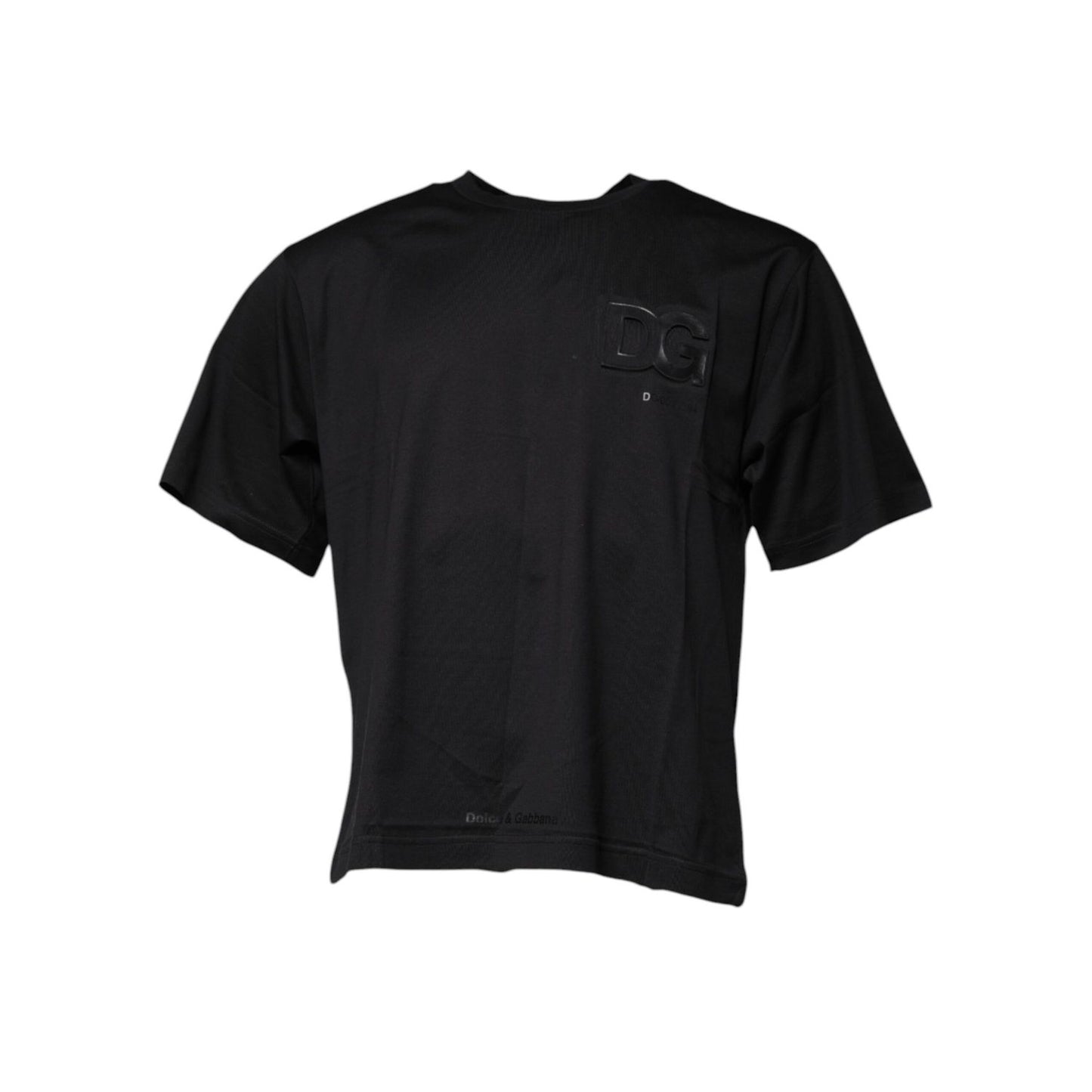 Dolce & Gabbana Black DG Logo Print Cotton Crew Neck T-shirt