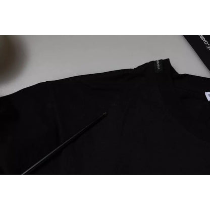 Dolce & Gabbana Black Logo Print Cotton Short Sleeve T-shirt