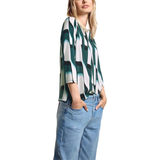 Street One Green Viscose Blouse ST-15165500150-IT36|XXS