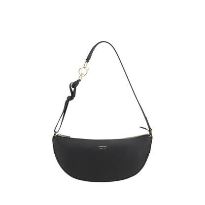 Ferragamo Black Calf Leather Bos Taurus Shoulder Bag