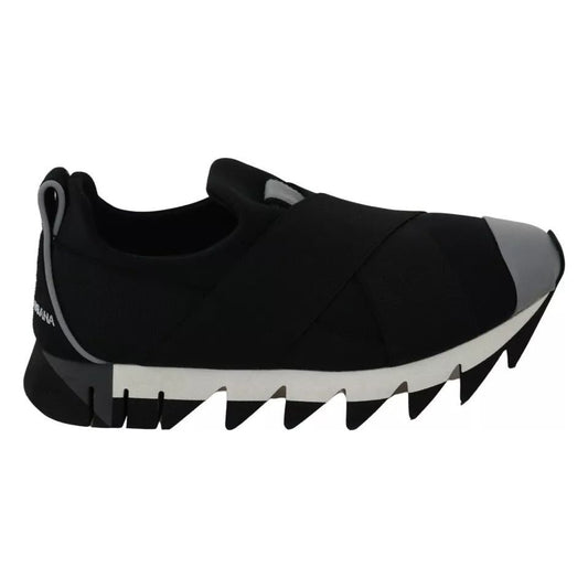 Dolce & Gabbana Black Shark Neoprene Stretch Sneakers Shoes