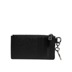 Dolce & Gabbana Black Calfskin Leather DG Logo Card Holder Wallet