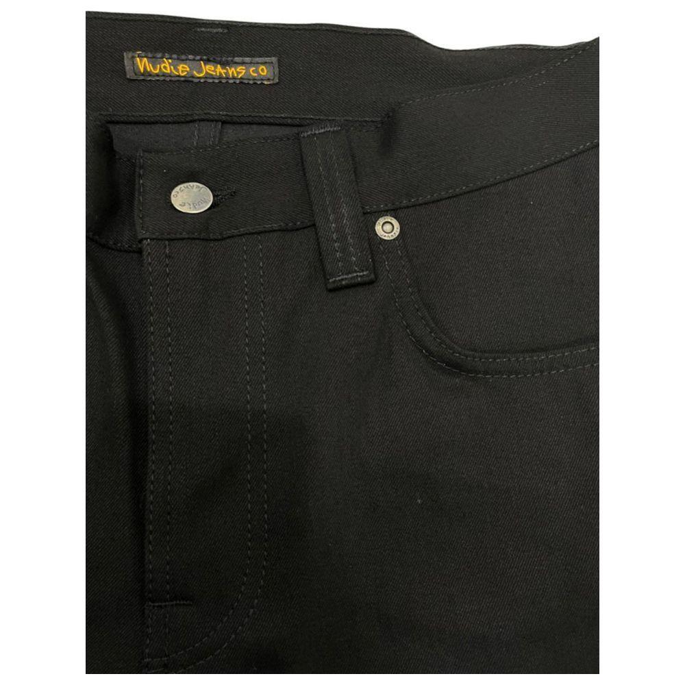 Nudie Jeans Black Cotton Men Jeans