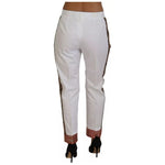 Dolce & Gabbana White Jacquard Cotton Blend Mid Waist Pants PAN73073-42