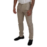 Dolce & Gabbana Beige Cotton Chino Men Formal Pants