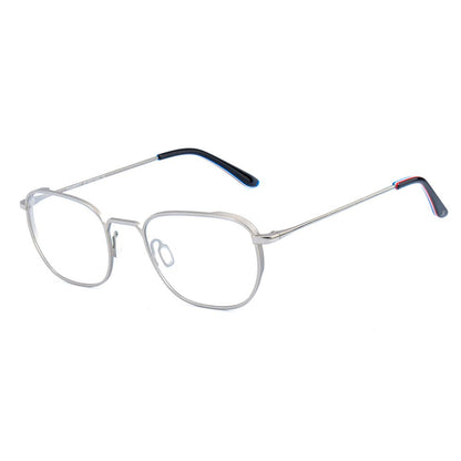 Vuarnet Gray Stainless Steel Glasses (Frames) with brown clip-on for sun protection, stylish eyewear in stainless steel frame.
