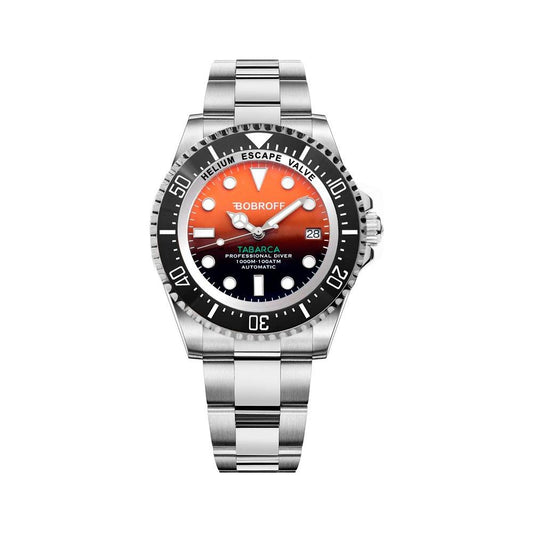 Bobroff Silver Stainless Steel Watch Bobroff Black