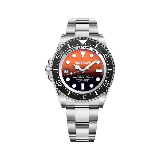 Bobroff Silver Stainless Steel Watch Bobroff Black