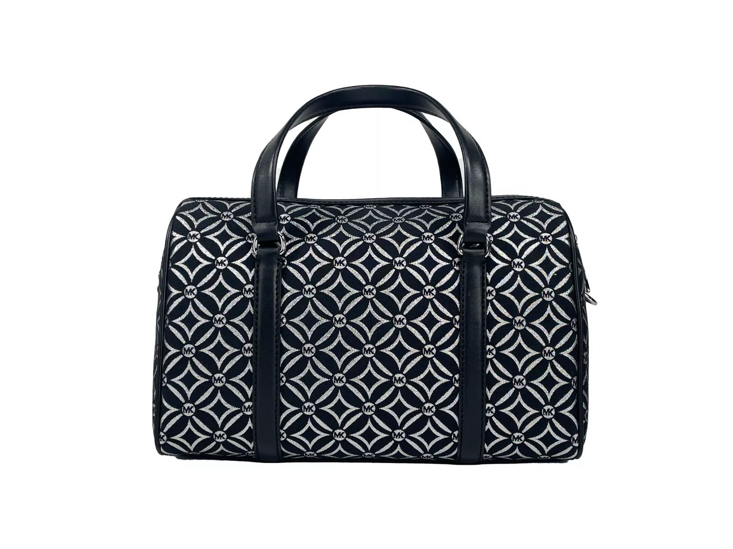 Front view with bag zipped and handles upright.