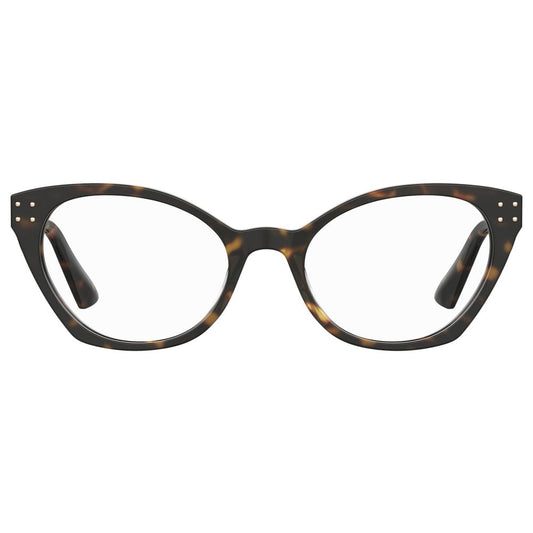 Moschino Bicolor Acetate Frames for women in tortoise shell design, model MOS582-086, lens 51mm, bridge 19mm, temple 140mm.