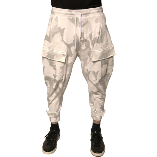 Dolce & Gabbana White Camouflage Cargo Jogger Pants PAN75702-46