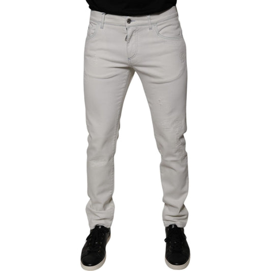 Dolce & Gabbana White Cotton Skinny Denim Jeans PAN75853-50