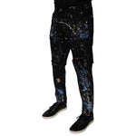 Dolce & Gabbana Black Color Splash Cotton Skinny Denim Jeans