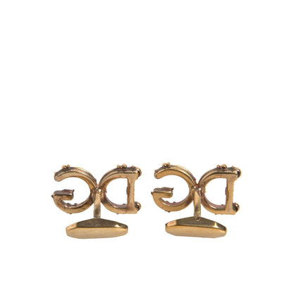 Dolce & Gabbana Gold Tone 925 Sterling Silver DG Logo Cufflink