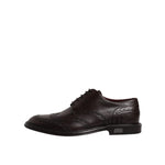 Dolce & Gabbana Brown Leather Derby Wingtip Lace Up Formal Dress Shoes