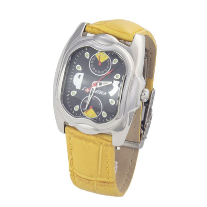 Chronotech Yellow Leather Dress Watch