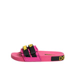 Dolce & Gabbana Fuchsia Neoprene Slides Flats Beachwear Shoes