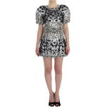 Dolce & Gabbana Crystal Silver Runway Handmade Dress