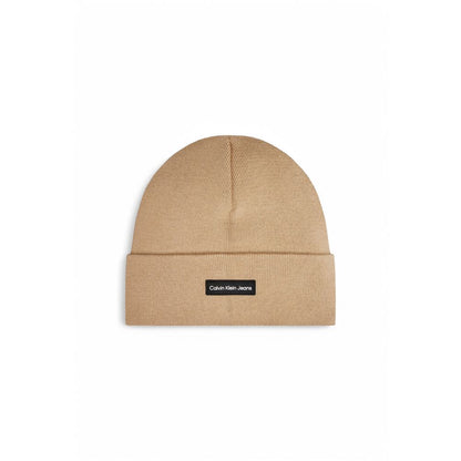 Calvin Klein Jeans Beige Recycled Polyester Cap (Baseball Hat)