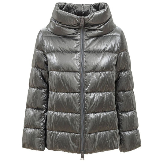 Herno Silver Viscose Jackets & Coat Herno Dim Gray