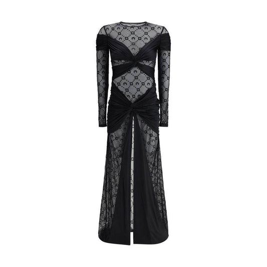 Marine Serre Draped Long Dress MA-WDR339ARJER0018BK99-S