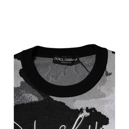 Dolce & Gabbana Multicolor Camouflage Crew Neck Men Pullover Sweater