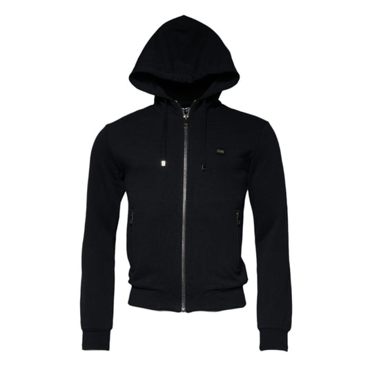 Dolce & Gabbana Blue Logo Full Zip Hooded Sweatshirt Sweater