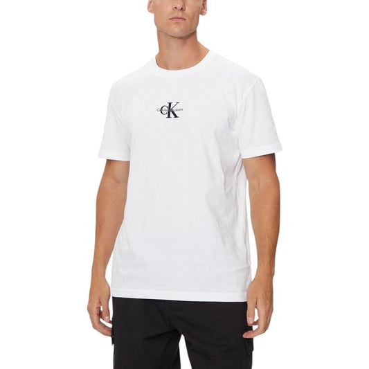 Calvin Klein Jeans White Recycled Cotton T-Shirt Calvin Klein Jeans Light Gray