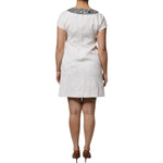 Dolce & Gabbana White Crystal Embellished Jacquard Brocade Mini Dress
