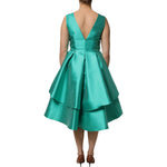 Alberta Ferretti Green Satin Polyester Sleeveless V-neck Layered Dress DR281357-42