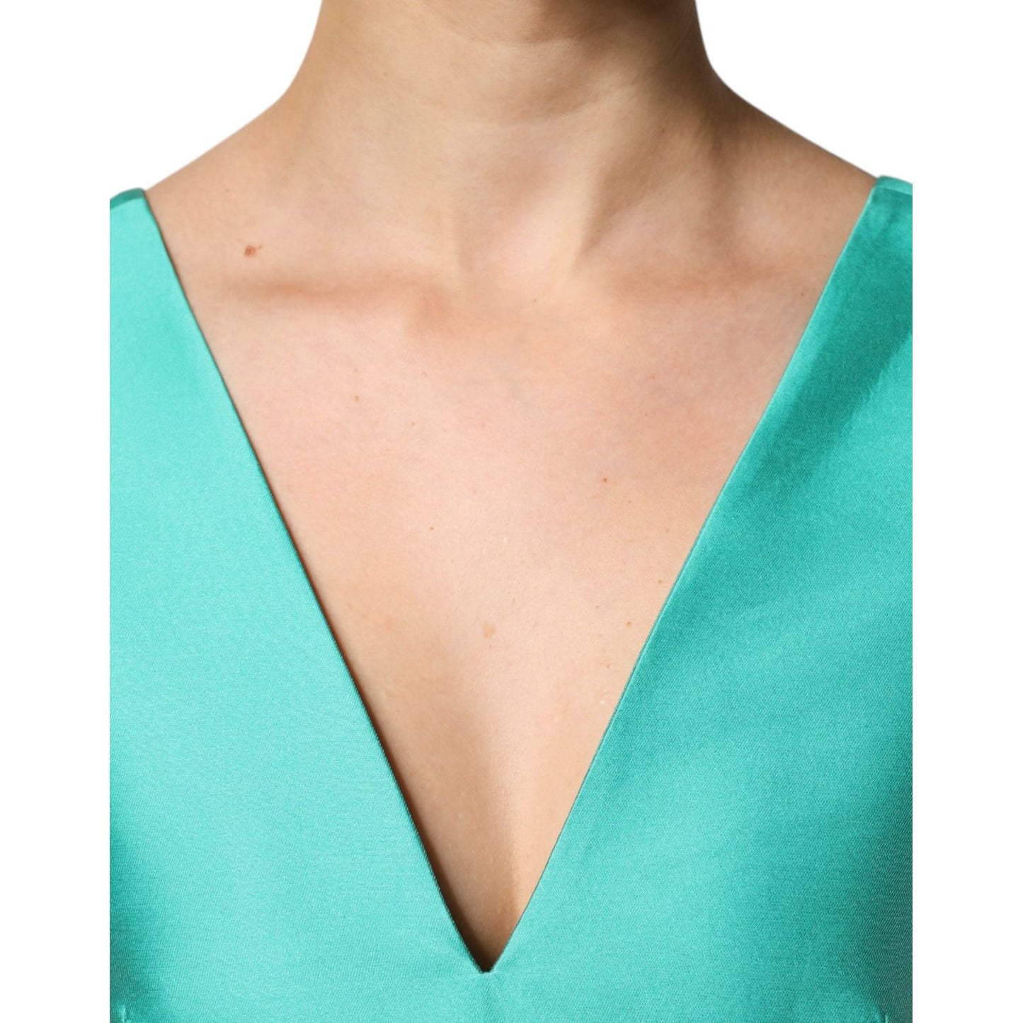 Alberta Ferretti Green Satin Polyester Sleeveless V-neck Layered Dress DR281357-42