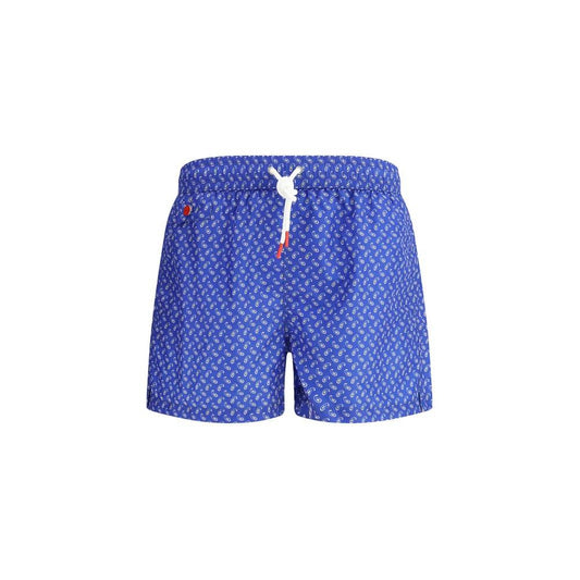 Kiton Logoed Swimshort Kiton Steel Blue