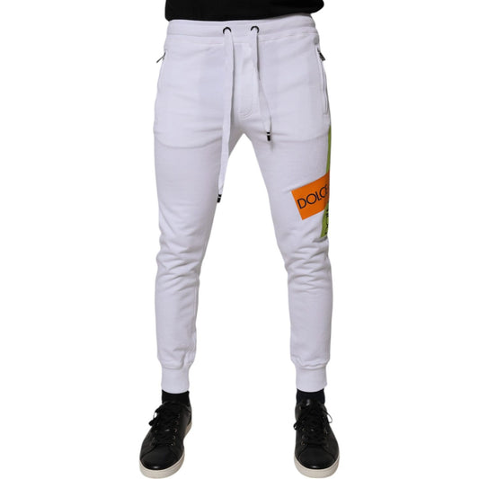 Dolce & Gabbana White Cotton Logo Jogger Pants PAN75565-44