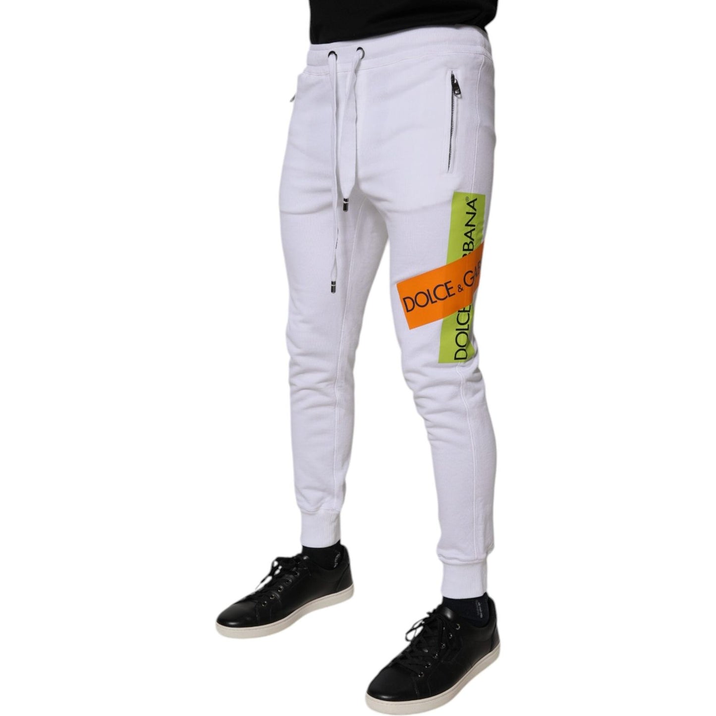 Dolce & Gabbana White Cotton Logo Jogger Pants PAN75565-44