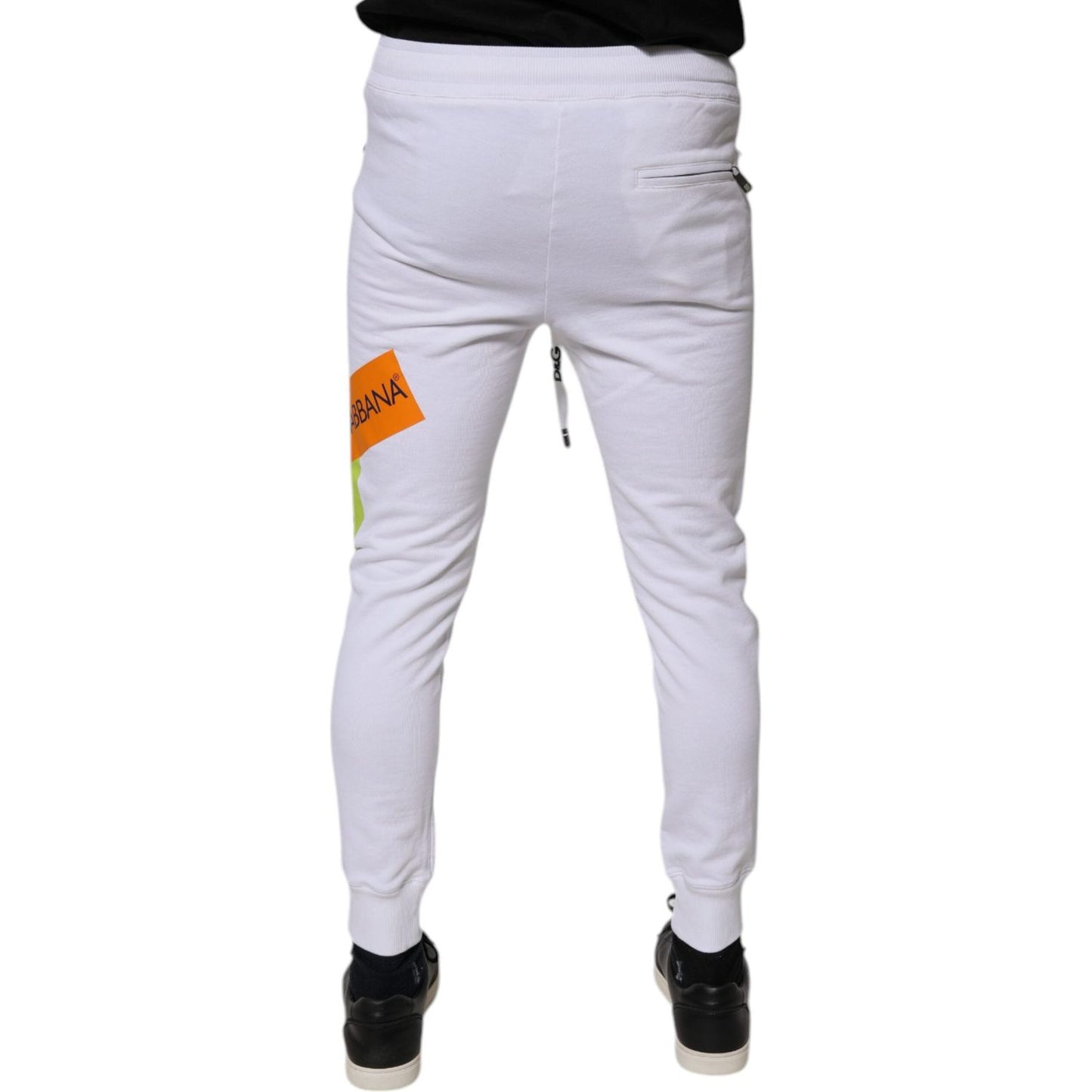 Dolce & Gabbana White Cotton Logo Jogger Pants PAN75565-44