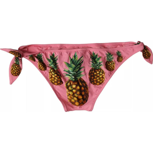 Dolce & Gabbana Pink Pineapple Swimsuit Bikini Bottom Swimwear Dolce & Gabbana Rosy Brown