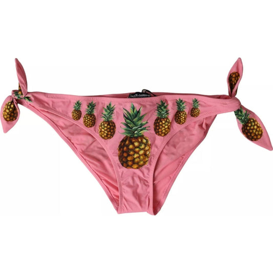 Dolce & Gabbana Pink Pineapple Swimsuit Bikini Bottom Swimwear Dolce & Gabbana Pale Violet Red