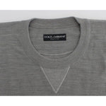 Dolce & Gabbana Gray Crewneck Pullover Silk Sweater