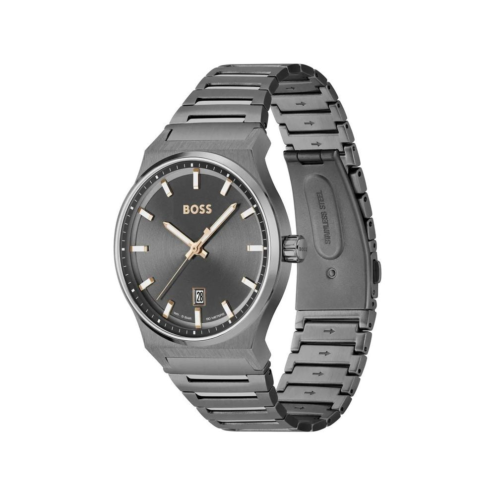 Hugo Boss Gray Stainless Steel Dress Watch