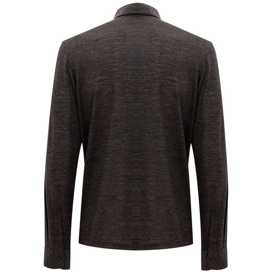 Corneliani Gray Wool Polo Shirt CO-848266220010146-IT50 | L