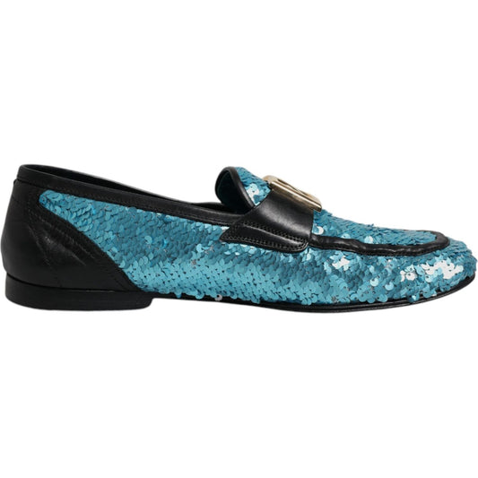 Dolce & Gabbana Blue Sequined Loafers Formal Dress Shoes 1728,67345645728,Blue,Dolce & Gabbana,EU40/US7,Loafers - Men - Shoes,Loafers - Shoes,Material: 50% PE 30% Polyester 20% Leather,Men,Men - Shoes,Preowned / Defect,Shoes,Slip-On Loafers - Loafers - Sh