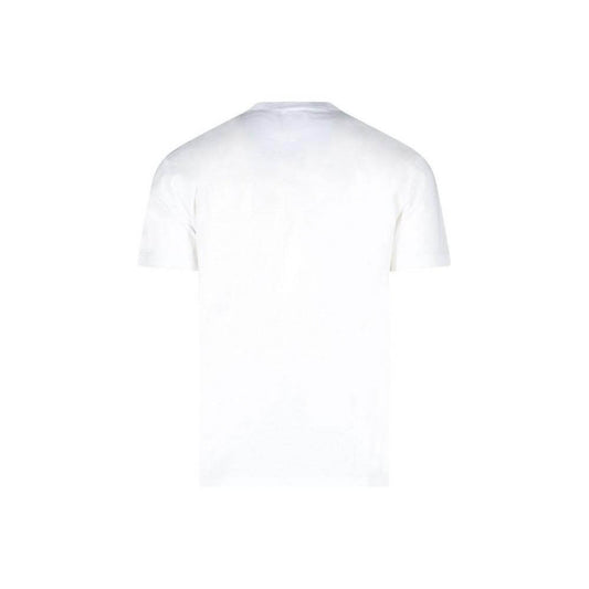 Back view of Dsquared² white cotton t-shirt featuring a crew-neck and regular fit design, made from 100% cotton.