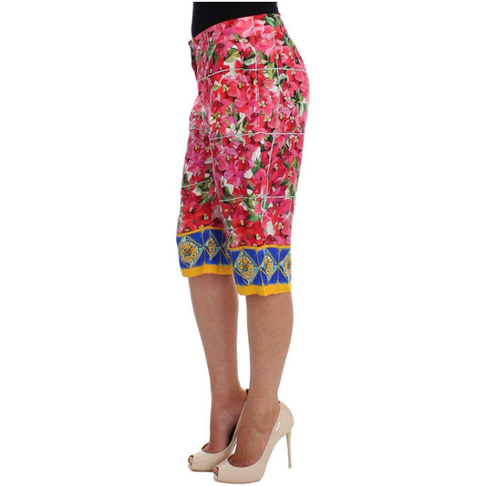Dolce & Gabbana Multicolor Floral Knee Capris Shorts Pants